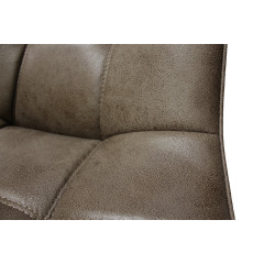 Chaise design vintage avec piètement métal noir - coloris marron - zoom matière - SPOOKY