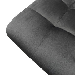 Chaise en velours avec piétement métal noir - gris anthracite  - zoom tissu - PAOLA 2