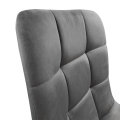 Chaise en velours avec piétement métal noir- gris anthracite  - zoom dossier - PAOLA 2