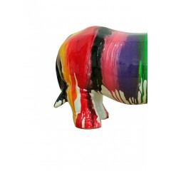 Statue Rhinocéros en résine L58 cm - multicolore - design pop - RHINO PEPS