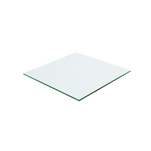 Table basse carrée en bois de teck et plateau en verre trempé 100x100 - vue du plateau en verre - SATAI