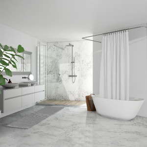 Tapis de salle de bain rectangulaire 40 x 60 cm en coton - coloris gris - WILLOW