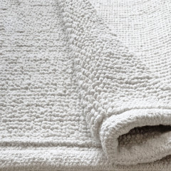 Tapis de salle de bain rectangulaire 40 x 60 cm en coton - gris clair - WILLOW
