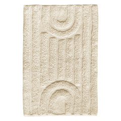 Tapis de salle de bain 40 x 60 cm en coton avec motifs symétrique en relief - coloris écru - ARCHE