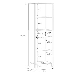 Armoire dressing bois effet chêne 3 portes coulissantes 1 miroir- MIAMI - schéma dimensions 