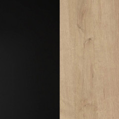 Petit bureau bois effet chêne avec poignées métal noir L120cm - MIAMI - zoom matière