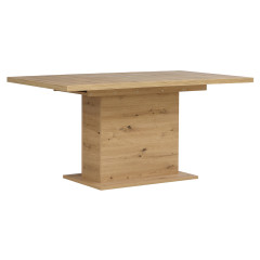 Table à manger extensible décor bois de chêne clair L160/200 cm - vue de 3/4 - PRAO