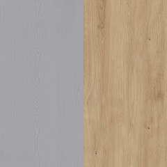 Vitrine colonne salon salle à manger moderne décor bois gris 1 tiroir et 2 portes - ST MALO - photo teintes meuble