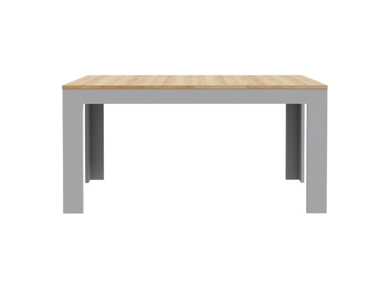 Table à manger extensible avec rallonge effet bois gris et chêne clair L160/206 cm - ST MALO - vue de face
