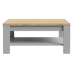 Table basse moderne de salon décor bois gris L100 cm - ST MALO - vue de face