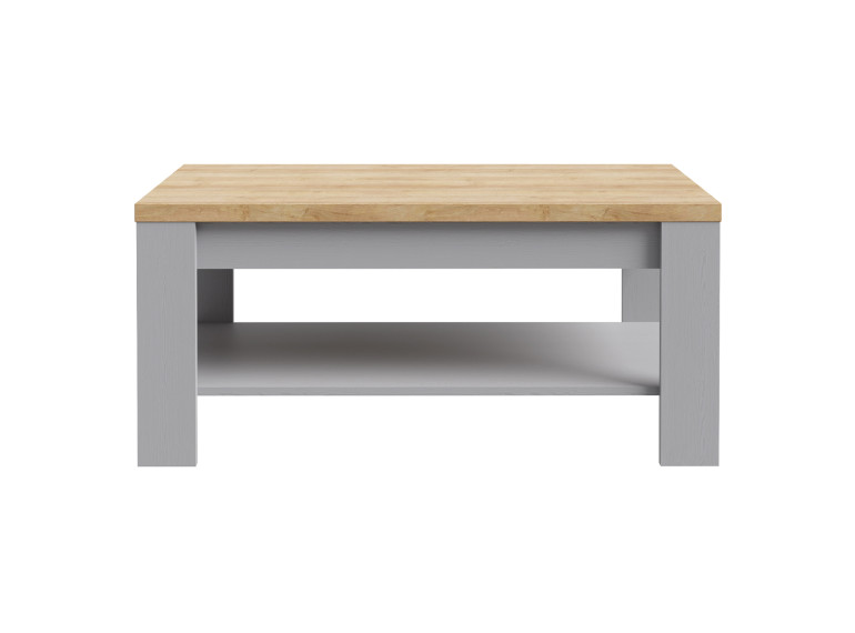 Table basse moderne de salon décor bois gris L100 cm - ST MALO - vue de face