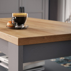 Table basse moderne de salon décor bois gris L100 cm - ST MALO - photo ambiance zoomée