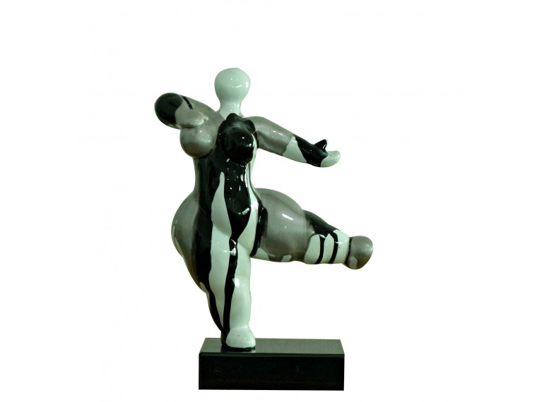 Statue femme figurine danseuse décoration grise noire style pop art - APAZ