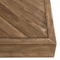 Table basse carrée en bois recyclé avec piètement bois - zoom - ORIGIN