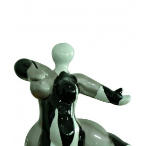 Statue femme figurine danseuse décoration grise noire - APAZ