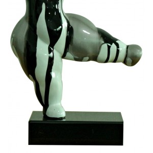 Statue femme figurine danseuse décoration grise noire style pop art - objet design moderne