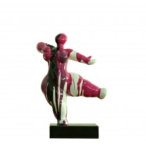 Statuette femme danseuse pop art coloris rouge/rose/blanc/noir - PINA