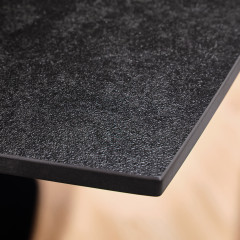 Table de repas extensible en céramique et métal noir 140/200cm - STEXI - zoom plateau céramique