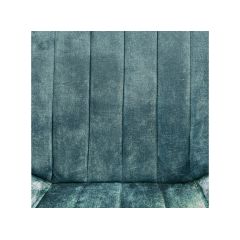 Chaise capitonnée en velours bleu et pieds métal noir - EMMA - zoom tissu velours