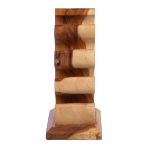 Rangement bouteille de vin en bois exotique massif H.57cm - 6 bouteilles - SUAR - vue de côté