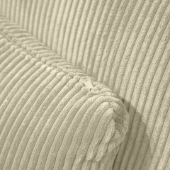 Canapé d'angle convertible en tissu beige côtelé - DOULY - zoom tissu côtelé
