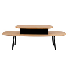 Table basse en bois avec plateau relevable et coffre de rangement - JOYCE 303 - vue de face