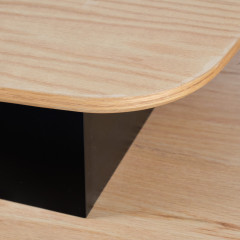 Table basse en bois avec plateau relevable et coffre de rangement - JOYCE 303 - zoom plateau bois