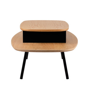 Table basse en bois avec plateau relevable et coffre de rangement - JOYCE 303 - vue de côté