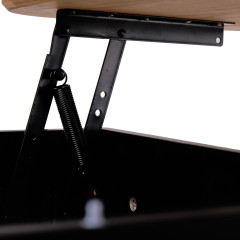 Table basse en bois avec plateau relevable et coffre de rangement - JOYCE 303 - zoom système pour relever le plateau