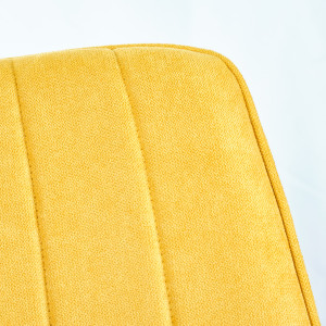 Chaise en tissu jaune avec surpiqures pieds en métal noir - LINDA - zoom surpiqure