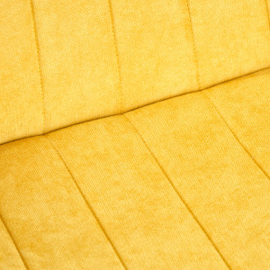 Chaise en tissu jaune avec surpiqures pieds en métal noir - LINDA - zoom tissu jaune