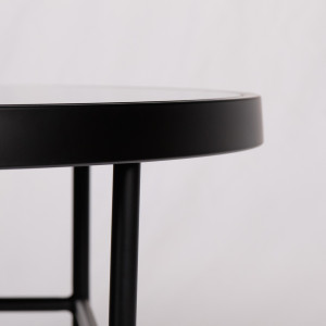 Table basse ronde avec plateau en verre cuivrée D.80cm - GILO 785 - zoom structure métal noir