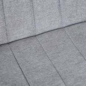 Chaise en tissu gris avec surpiqures et pieds en métal noir - LINDA - zoom tissu doux gris