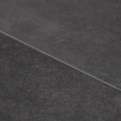 Table carrée en céramique extensible 190x140cm gris Anthracite et pieds évasés métal noir - PATRA - zoom plateau