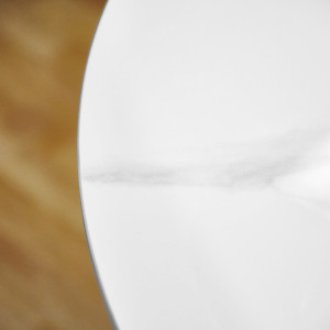Table à manger ronde en céramique blanc marbré D.100cm - STONE - zoom plateau céramique rond
