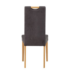 Chaise en tissu gris anthracite et pieds en chêne massif - SAOU - vue de dos
