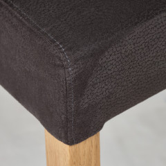 Chaise en tissu gris anthracite et pieds en chêne massif - SAOU - zoom tissu