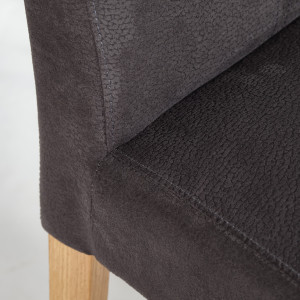 Chaise en tissu gris anthracite et pieds en chêne massif - SAOU - zoom assise