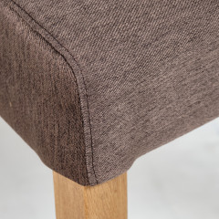 Chaise en tissu marron et pieds chêne massif - SAOU - zoom assise 2