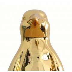 Statuette décoration pingouin doré H36 cm - zoom - GOLDY