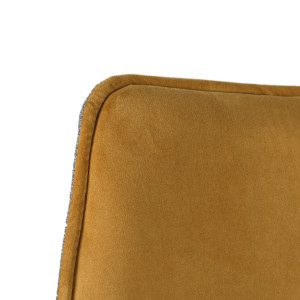 Chaise rotative 360° bicolore en velours et tissu & pieds en métal - jaune - vue zoom - FLORENCE