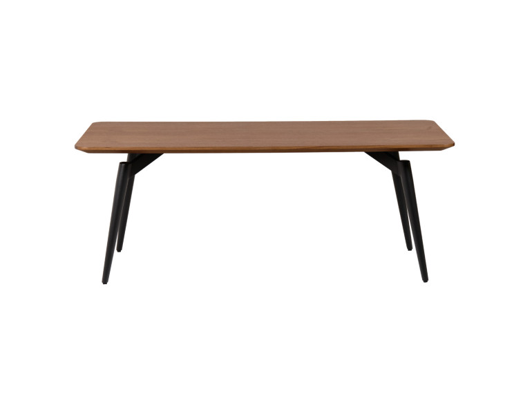Table basse 120 cm plaquée en bois avec pieds en métal - NORWAY