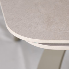 Table de repas extensible en céramique gris clair et taupe 180/260cm - TATIANA