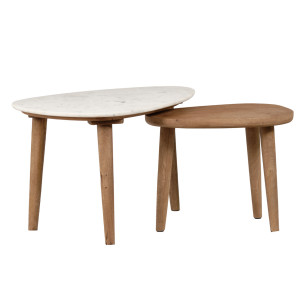 Table basse ovale en bois de manguier massif - JENA