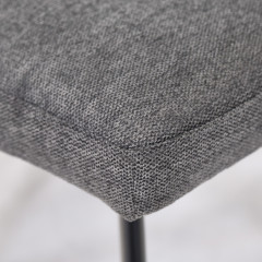 Chaise en tissu chiné avec liseré & pieds en métal - gris anthracite - vue zoom - DENIZA
