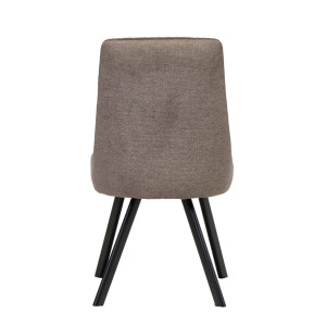 Chaise en tissu chiné avec liseré & pieds en métal - taupe - vue de dos - DENIZA