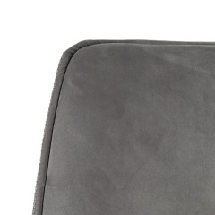 Chaise rotative 360° bicolore en velours et tissu & pieds en métal - gris - vue zoom - FLORENCE