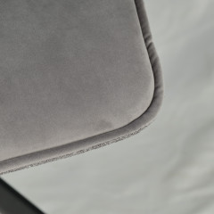 Chaise rotative 360° bicolore en velours et tissu & pieds en métal - gris - vue zoom - FLORENCE