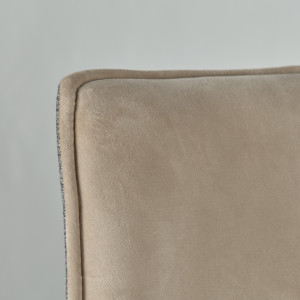 Chaise rotative 360° bicolore en velours et tissu & pieds en métal - beige - vue zoom - FLORENCE