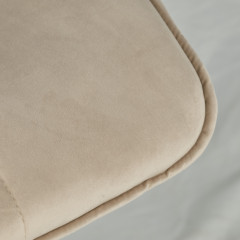 Chaise rotative 360° bicolore en velours et tissu & pieds en métal - beige - vue zoom - FLORENCE